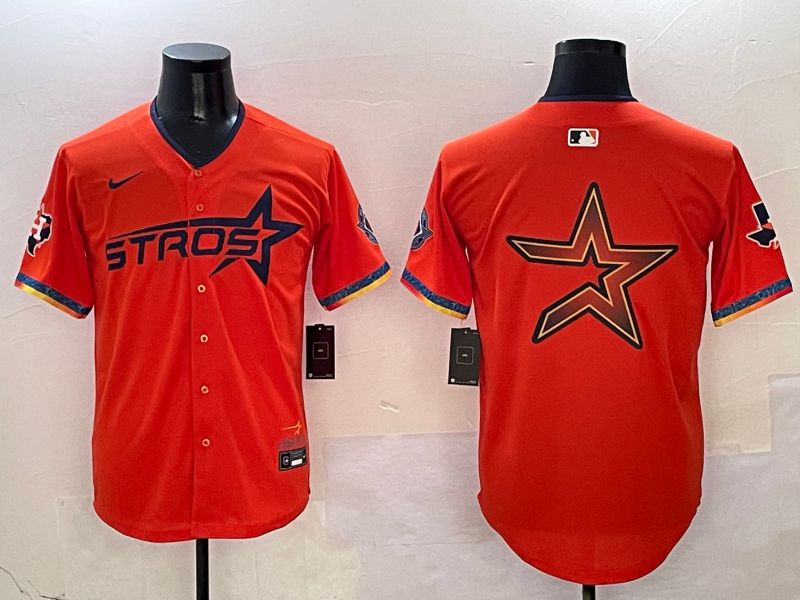 Men Houston Astros Blank Orange Fourth generation Joint Name Nike 2025 MLB Jersey style 7